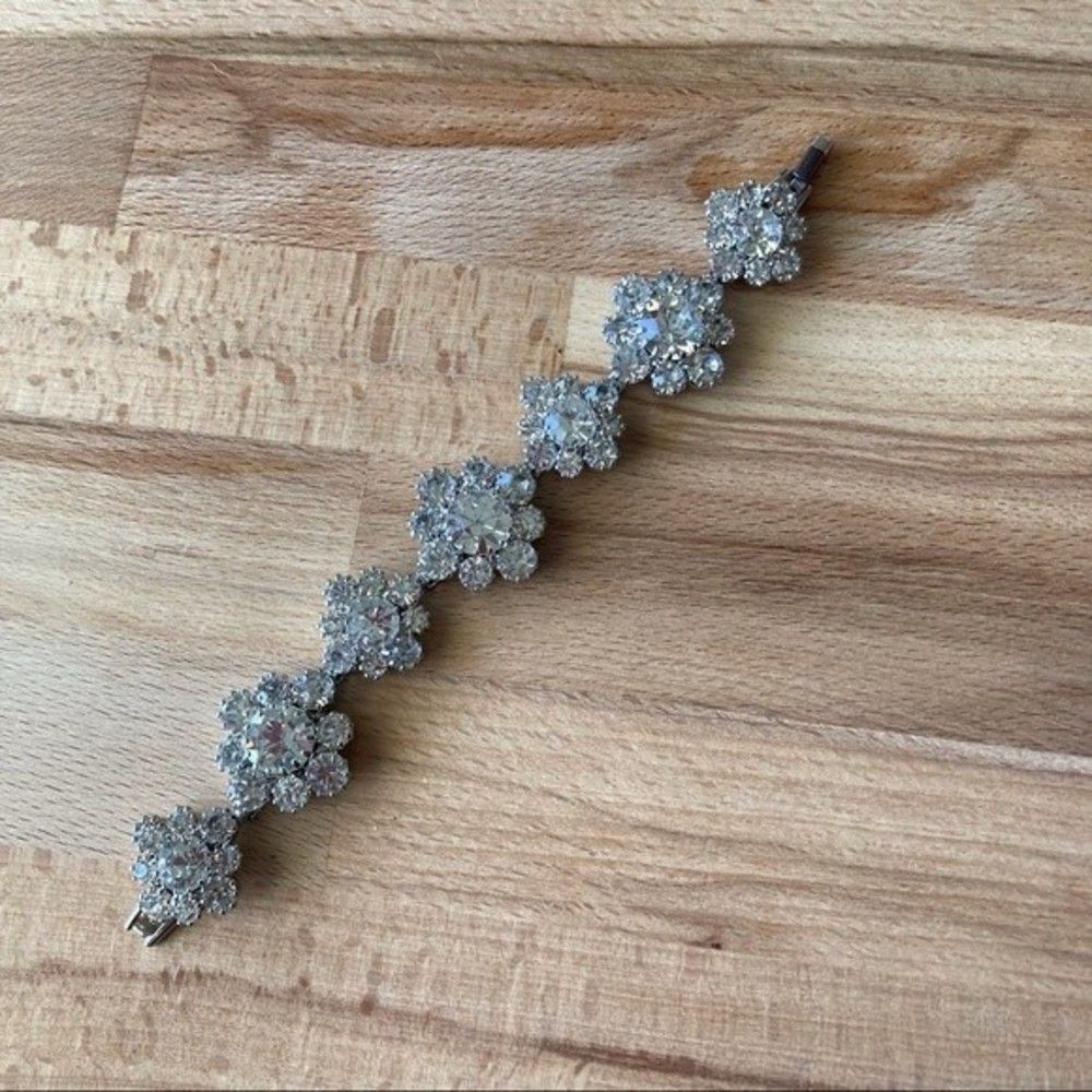 Crystal Rhinestone Marie Ferra Vintage Flower Bracelet - Picture 6 of 9